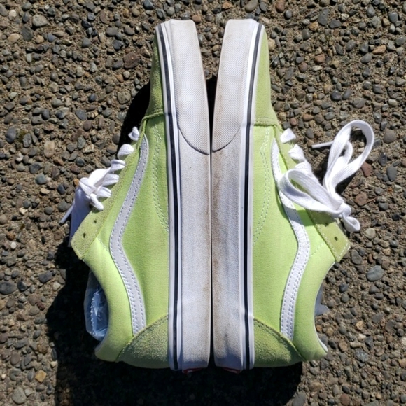 Vans Off The Wall Lime Green sneaker. Leather Women's 9.5  Men's 8 shoe - Picture 7 of 14